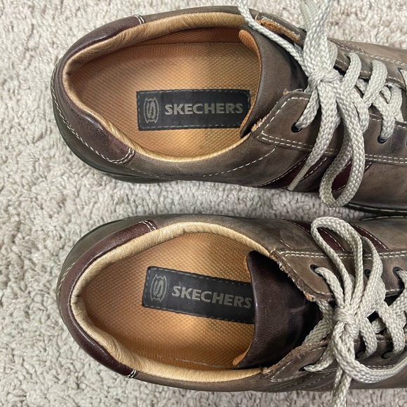 Skechers 4400 Vintage 90’s Y2K Brown Leather Lace-Up Driver Shoes Men\'s Size 8 main image 6